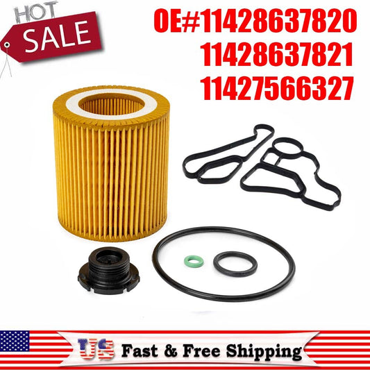 1 set 11427566327 Oil Filter+Housing Gasket & Cooler Seal for BMW 320I 330I 528I Q