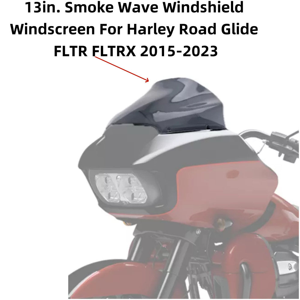 Smokeproof 13-inch windshield suitable for Harley CVO Road Glide FLTRX 2015-2023- n