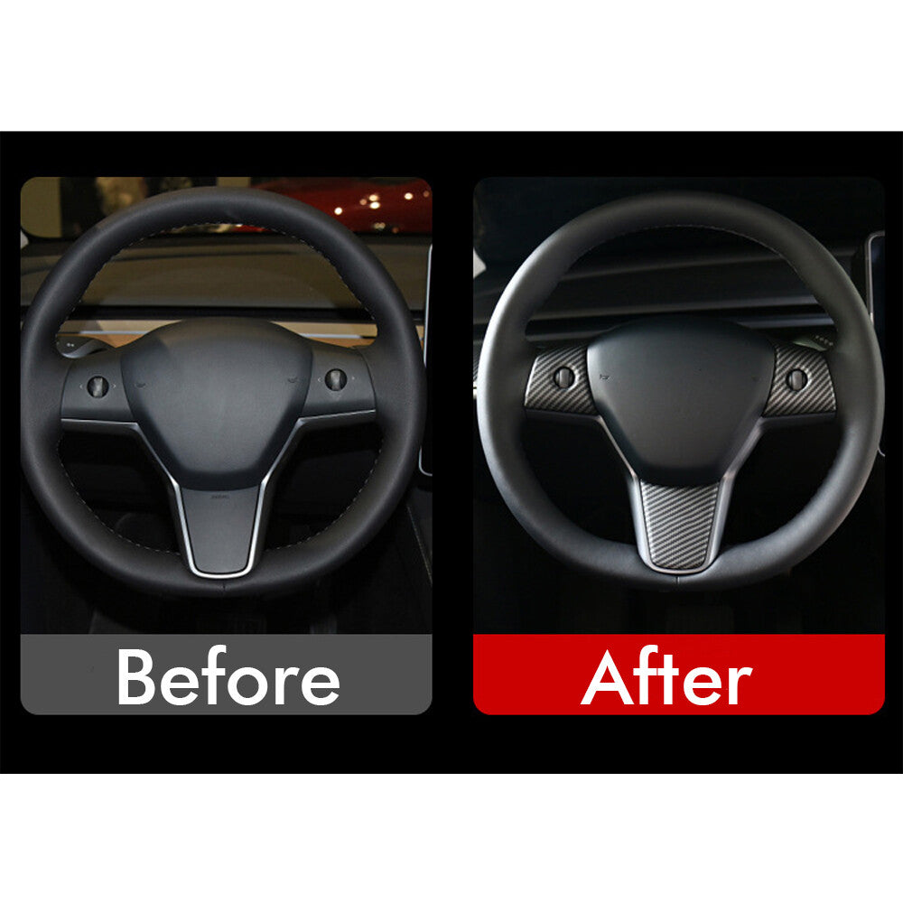 3x For 2017-2022 for Tesla Model 3 Y Red Color Steering Wheel Cover Trim Decal Q