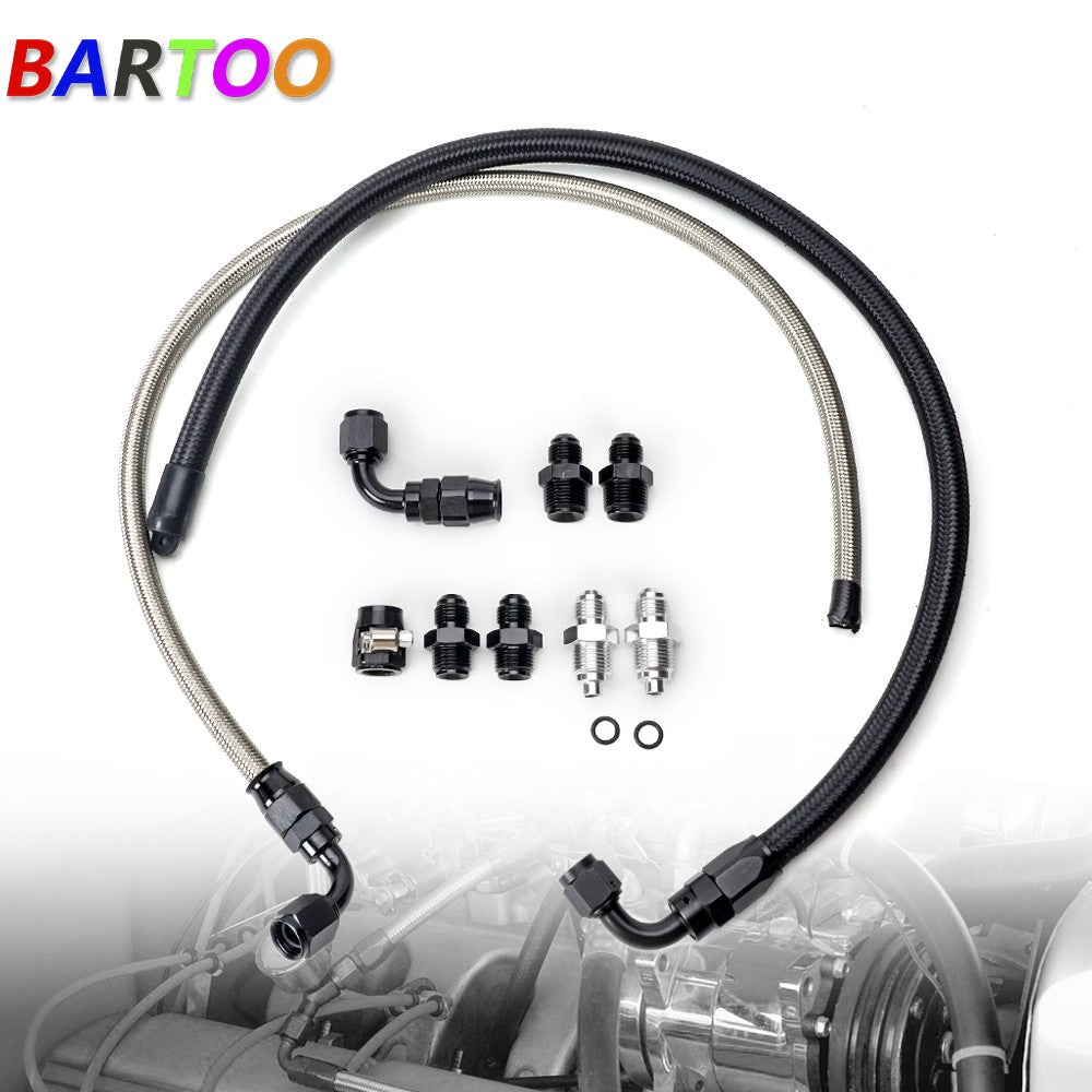 6AN Power Steering Hose Kit for chervy LS Swap Pressure Return Line Universal Q