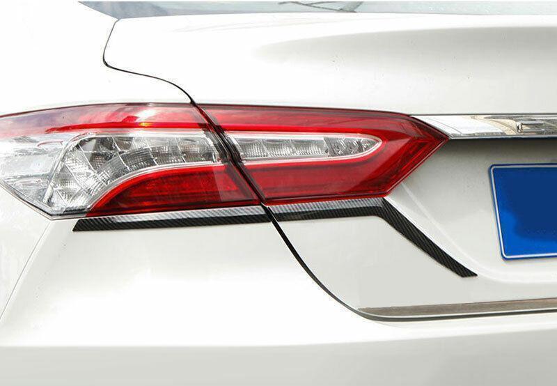 for Toyota for Camry 2018-23 Carbon Fiber Rear Tail Light Lamp Eyebrow Cover Trim 4X