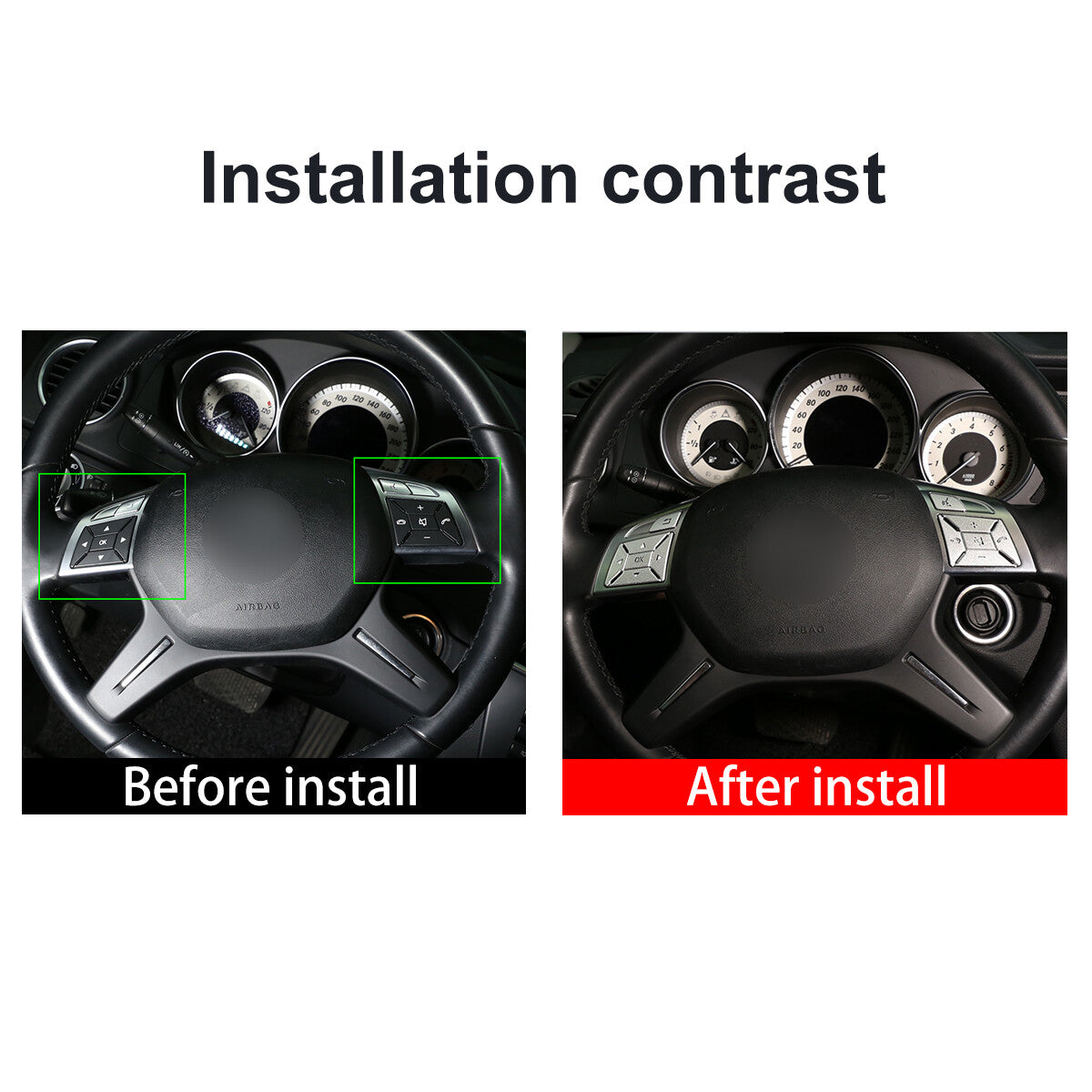 Steering wheel button cover decoration suitable for A, B, C, E, CLA, GLA, ML, GL, CLS, GLK, SL-Class. n