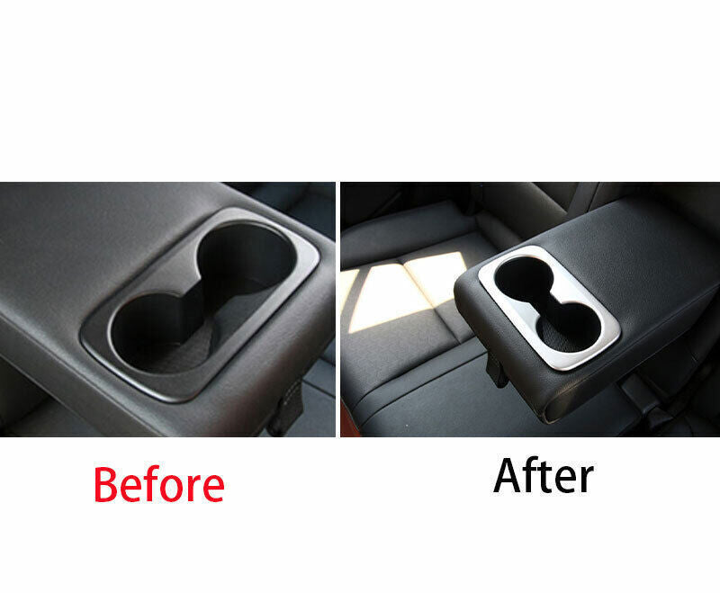 Rear Water Cup Holder Panel Cover Trim Fit for Kia Sportage 2017-20 Matte Silver