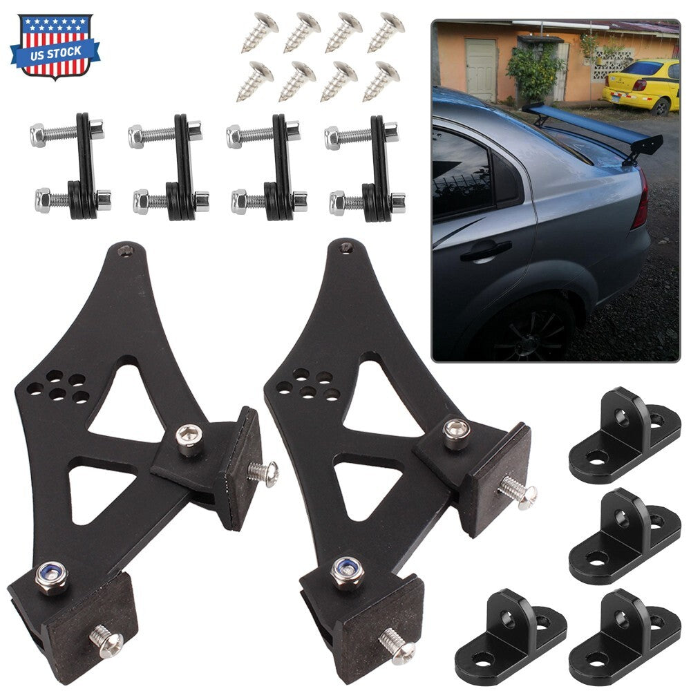 5 Spoiler Mount Brackets Universal Car CNC Aluminum Alloy Rear Wing Trunk Tail Q