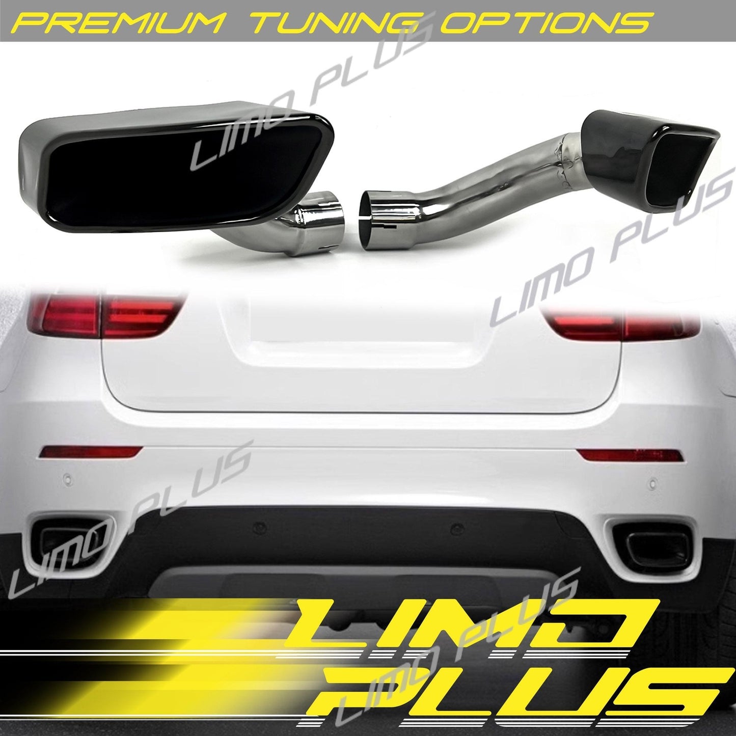 Black Exhaust Muffler Tips fit for 08-13 for BMW X5 E70 X6 E71 35i 30d 35d Q