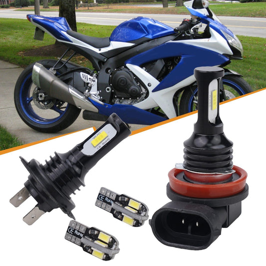 4Pcs LED Headlight Parking Light Bulbs White for Suzuki GSXR 600 750 2011 - 2020 Q
