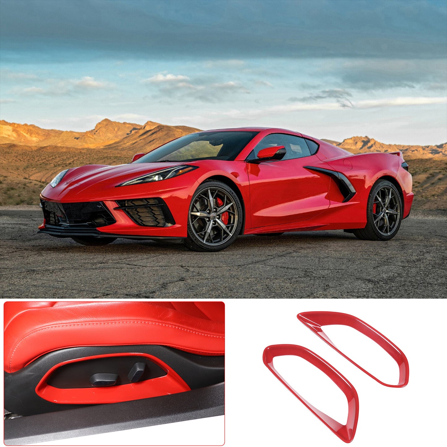ABS Matte Black Steering Wheel Base Bottom Trim Cover for Corvette C8 2020-2023- v
