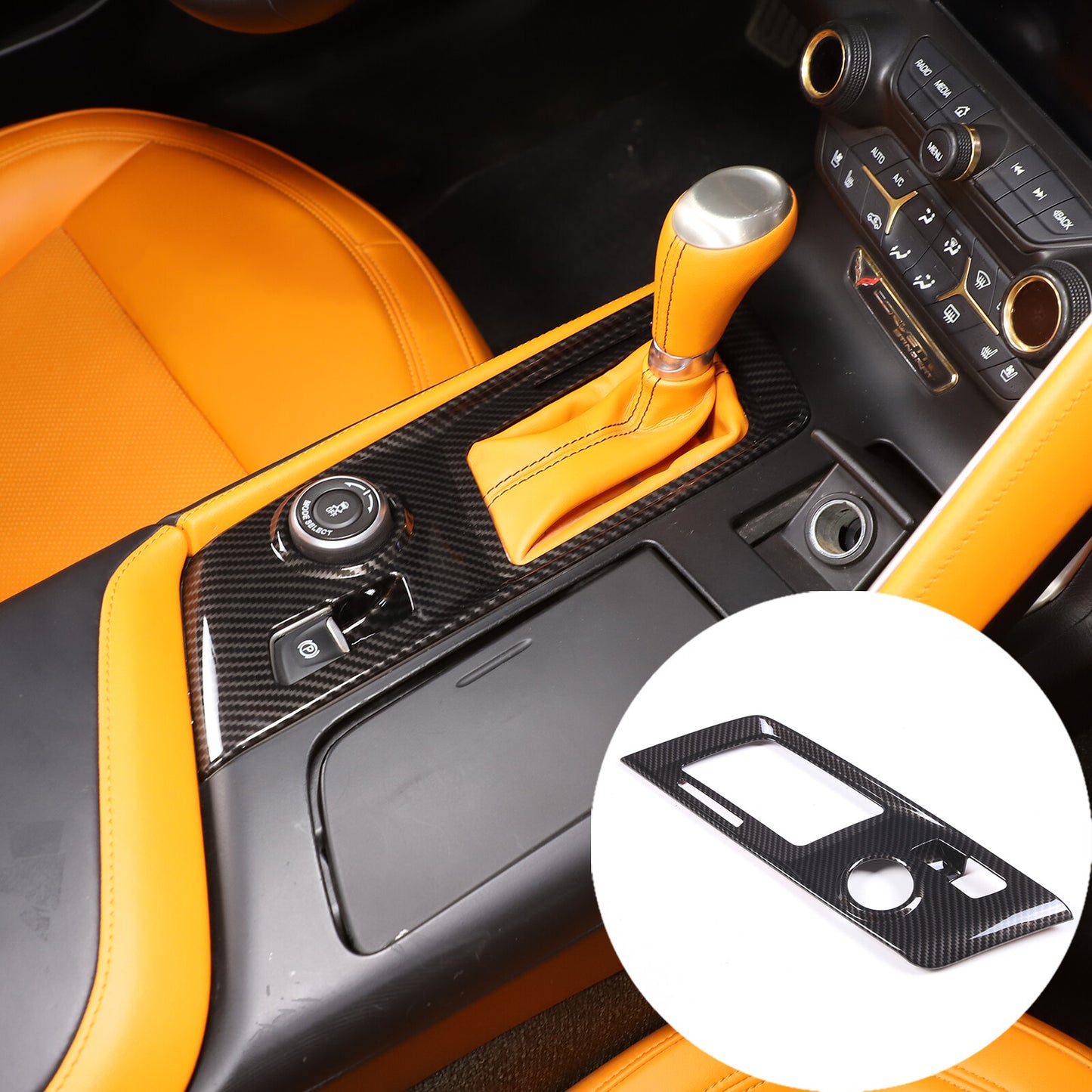 ABS red interior door armrest panel decorative cover suitable for Corvette C8 2020-2023- v