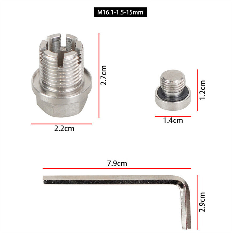 M16.1-1.5x15mm Oil Drain Plug Self Tapping Oil Pan Thread Repair Kit w/ O-Ring Q