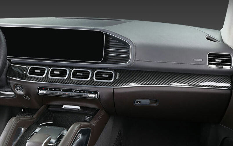 for Mercedes-Benz GLE 2020-23 Carbon Fiber Central Console Instrument Strip Trim