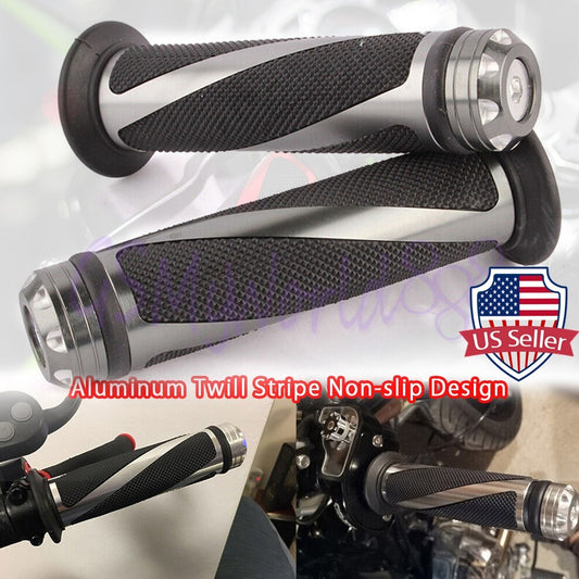 Gray 7/8 22mm Handlebar Hand Grip Fit For 650 1000 X300 W650/800 Z1000SX