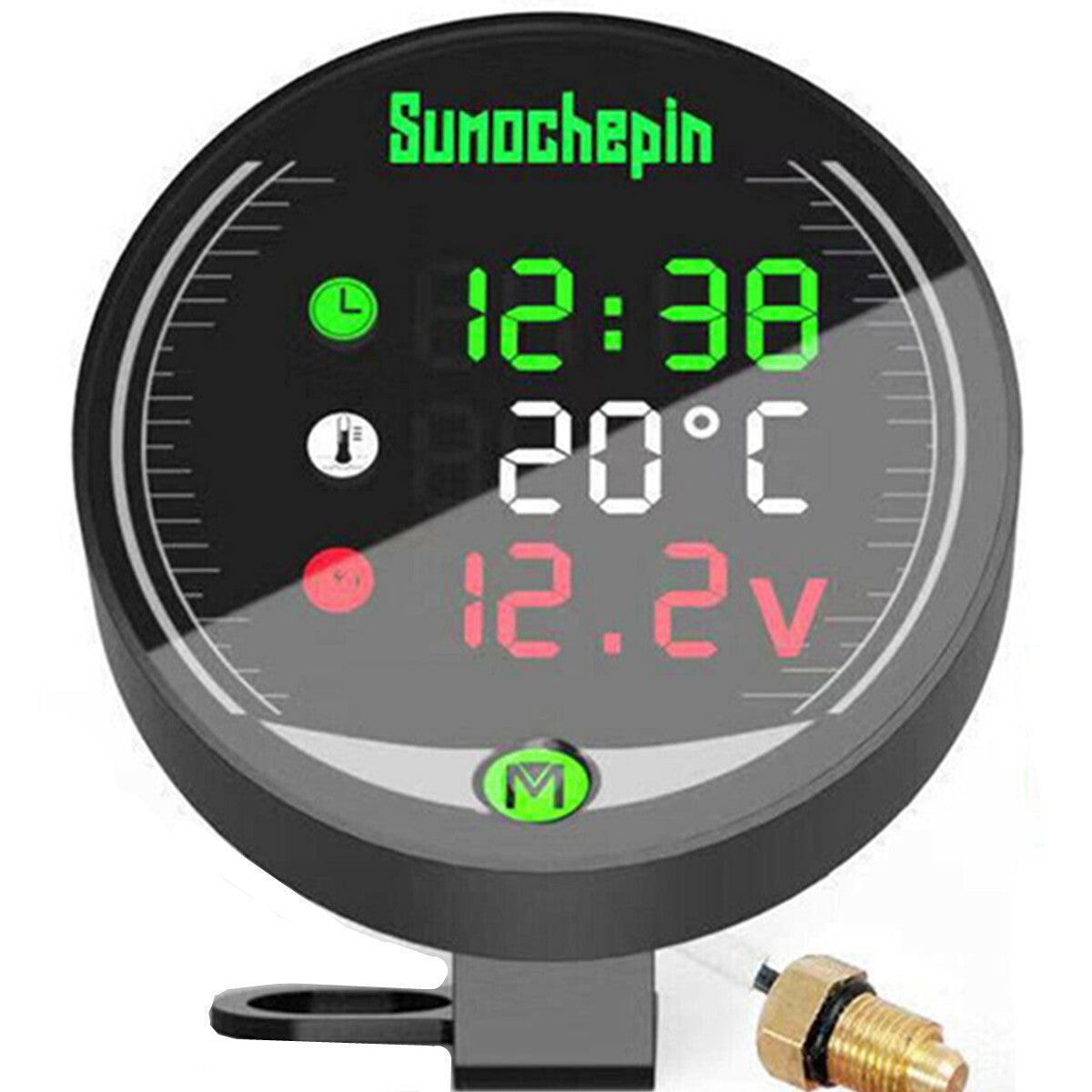 5 IN 1 Motorcycle LED ATV Water Temperature Digital Temp Gauge Meter W/Sensor Q