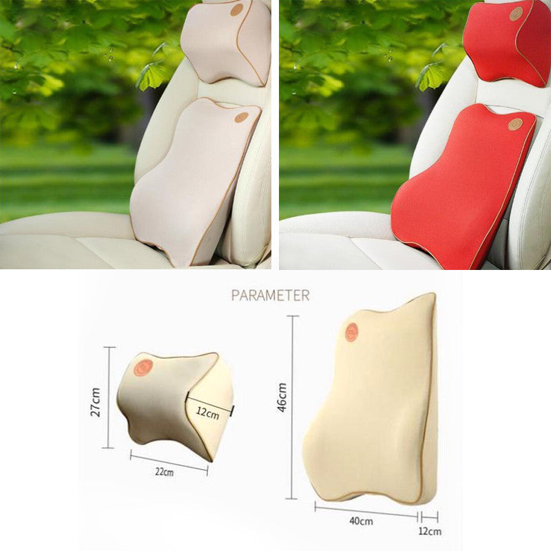 Memory foam pillow, neck pillow, headrest, backrest, wooden support, car travel cushion - n