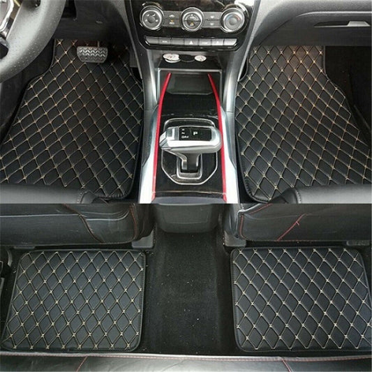 4X Car Floor Mats Front Rear Liner Waterproof Mat Wear-resistant Leather Hot n