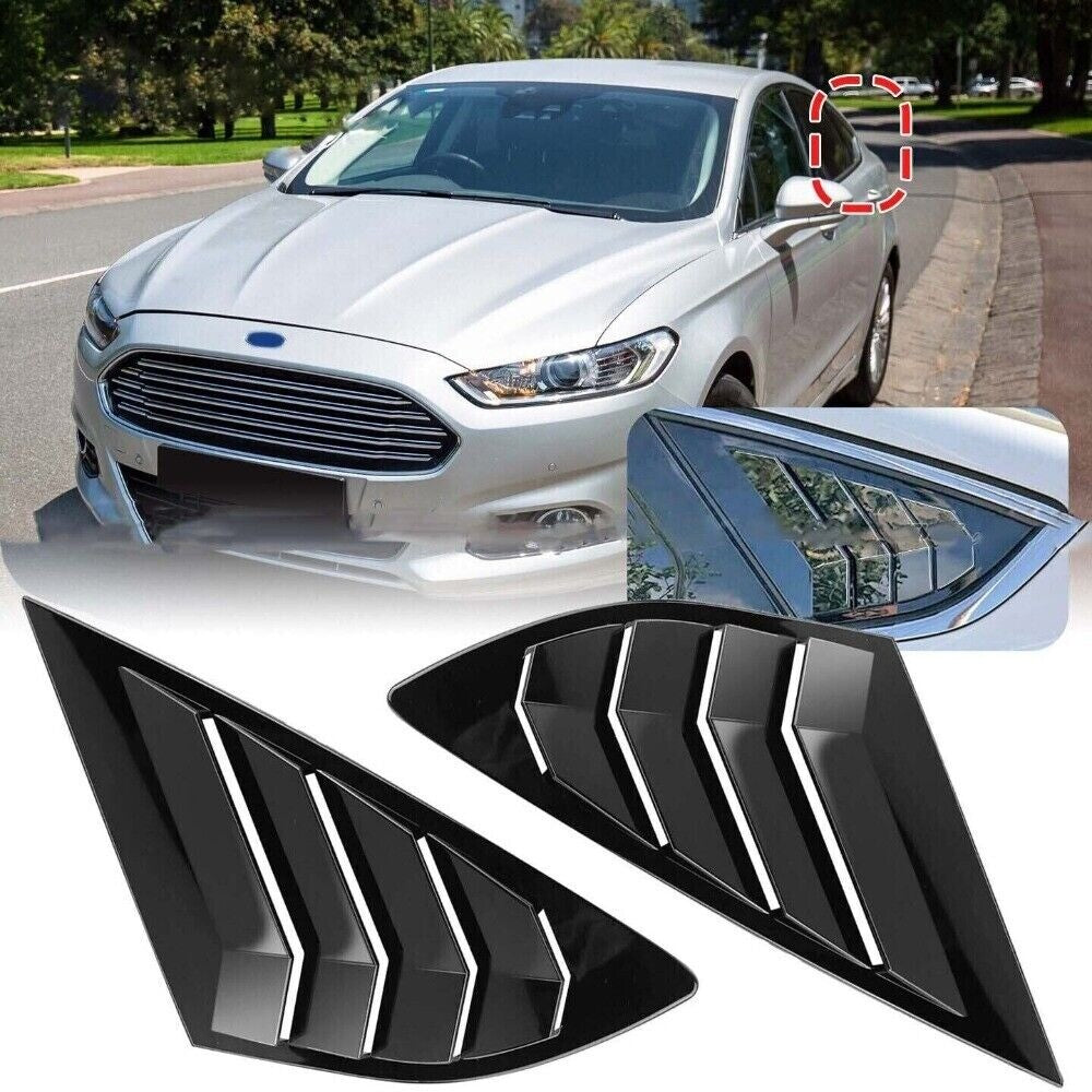 1 Pair For Fusion Mondeo 2013-2020 Rear Side Window Louvers Cover Black New n