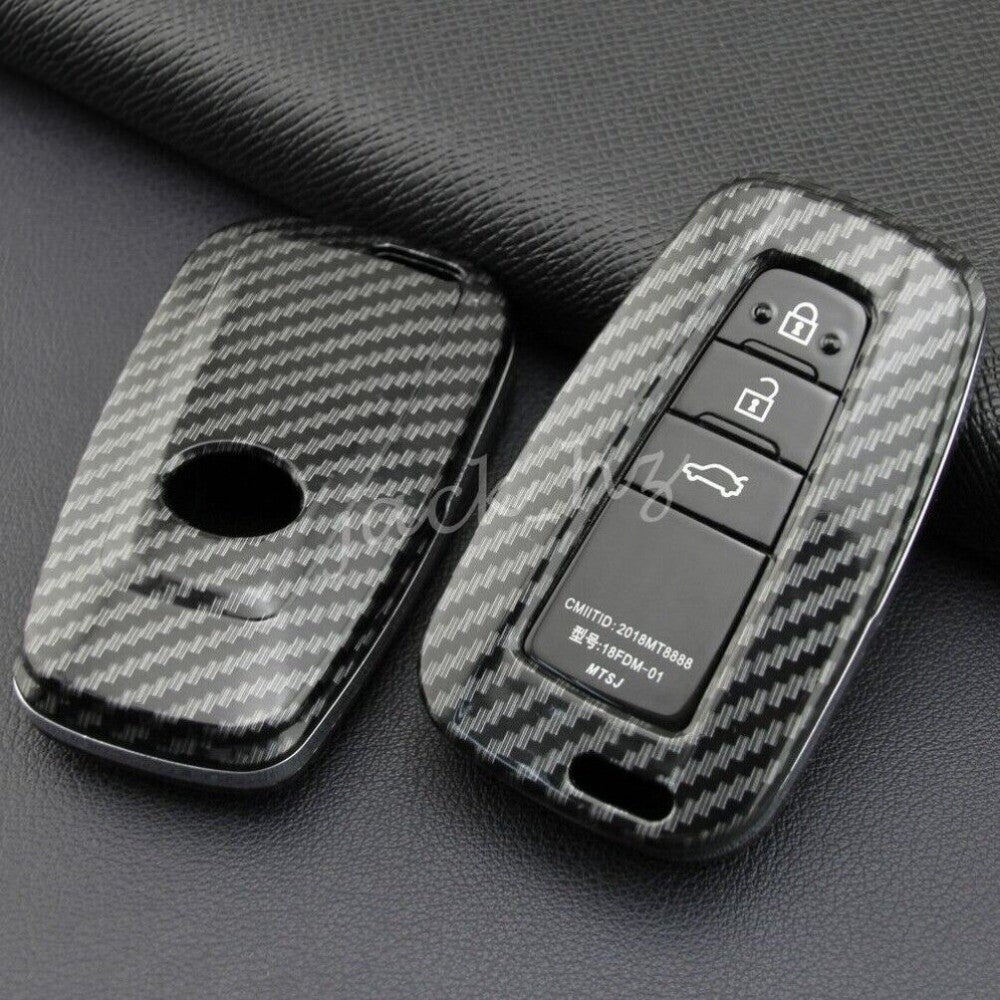 1Carbon Fiber Car Key Fob Cover Case For RAV4 for Camry CHR/Mirai for Corolla 86 n