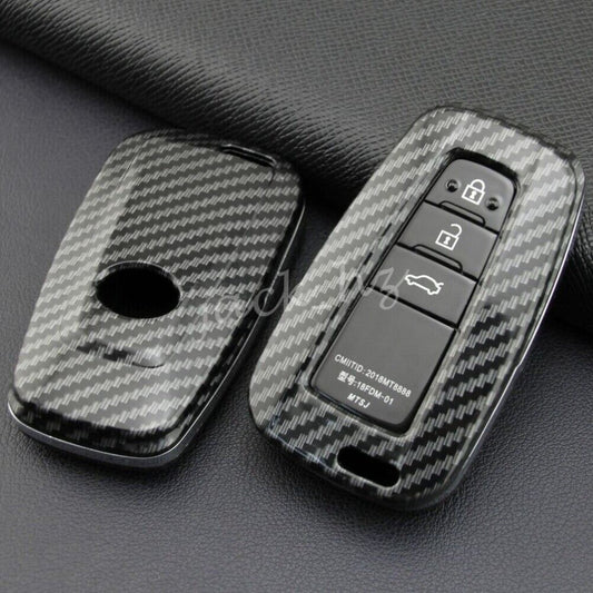1Carbon Fiber Car Key Fob Cover Case For RAV4 for Camry CHR/Mirai for Corolla 86 n