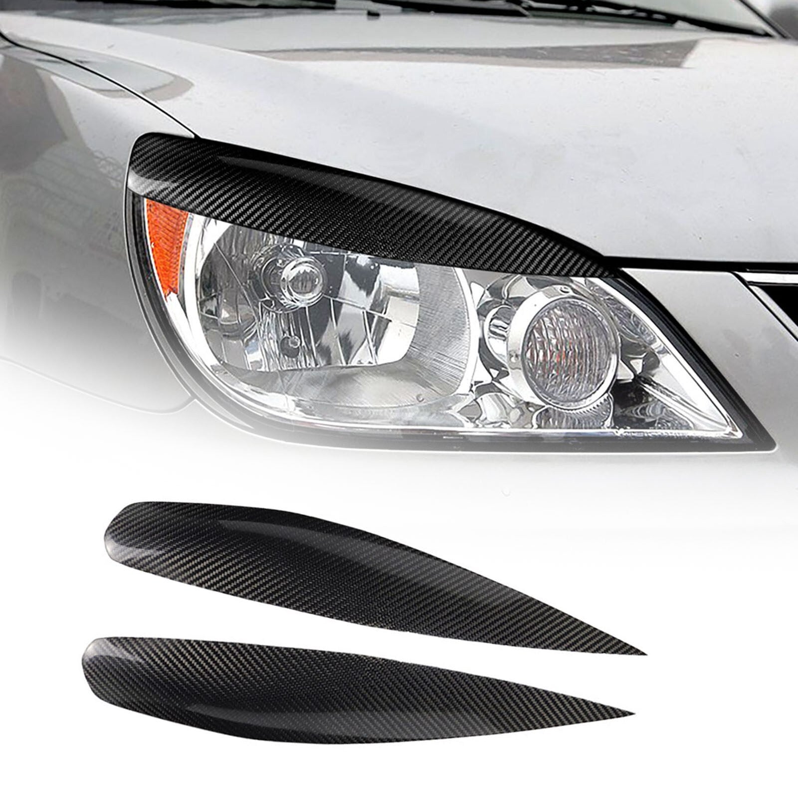 Carbon Fiber Headlight Eyebrow Eyelid Cover for Mitsubishi Lancer Ralliart 2004