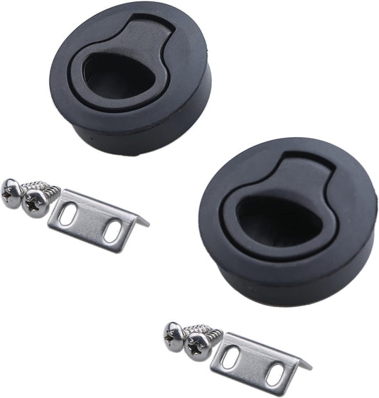 2x Black 2inch Flush Pull Slam Latch NON LOCKING For Boat Marine Deck Hatch Door Q