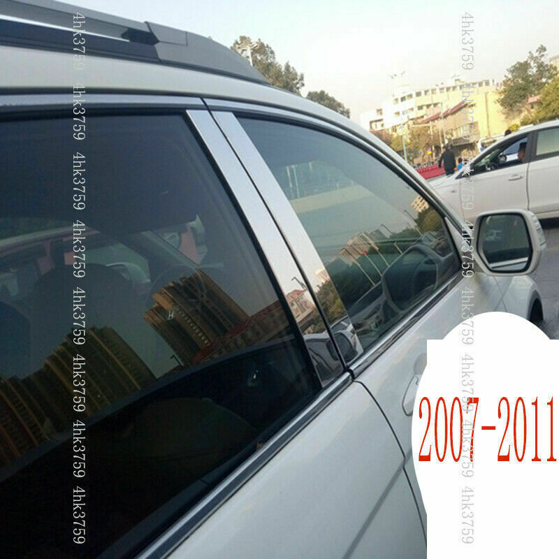 Chrome Pillar Posts for Honda CRV 2007-2011 6p Set Door Trim Mirror Cover Window