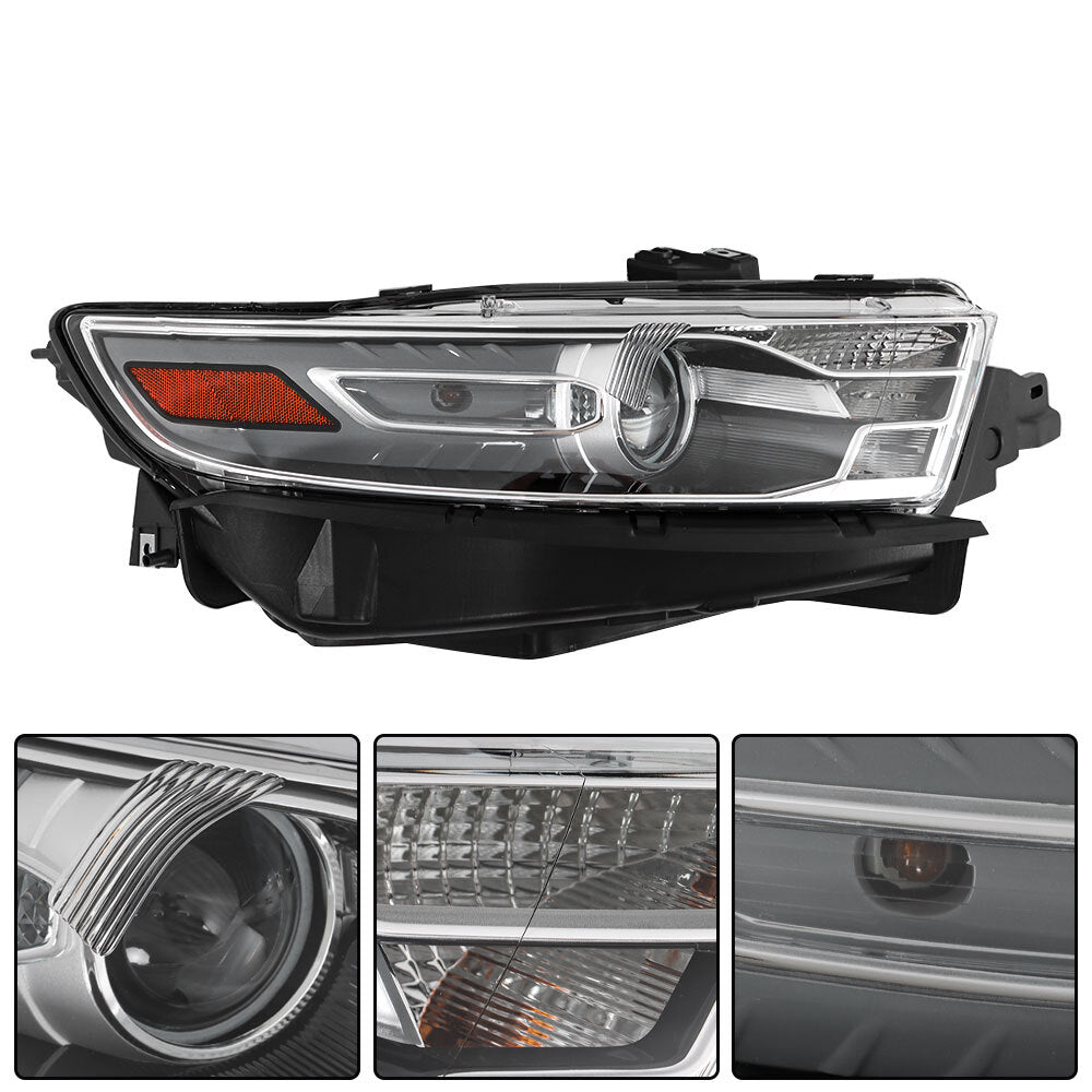Headlight replacement parts for 2013-2014 Taurus right-hand/RH clear lens halogen - n