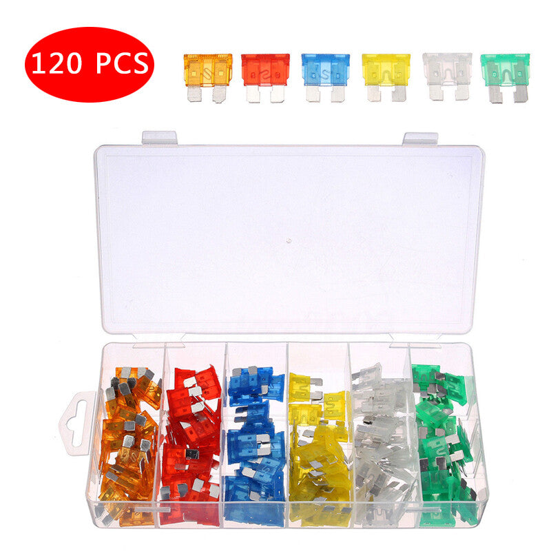 120pcs Car Blade Fuse Box Assortment Fuses for Truck RV SUV Boat Motorcycle Part v