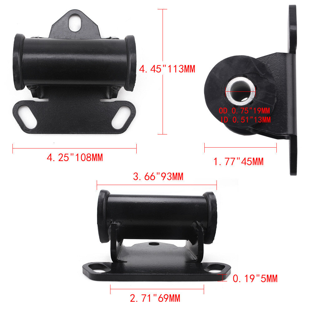 Black 82-05 Sonoma S10 S15 Urethane 2.8L Frame Mounts Engine Swap LS LS1 LS2 LS6
