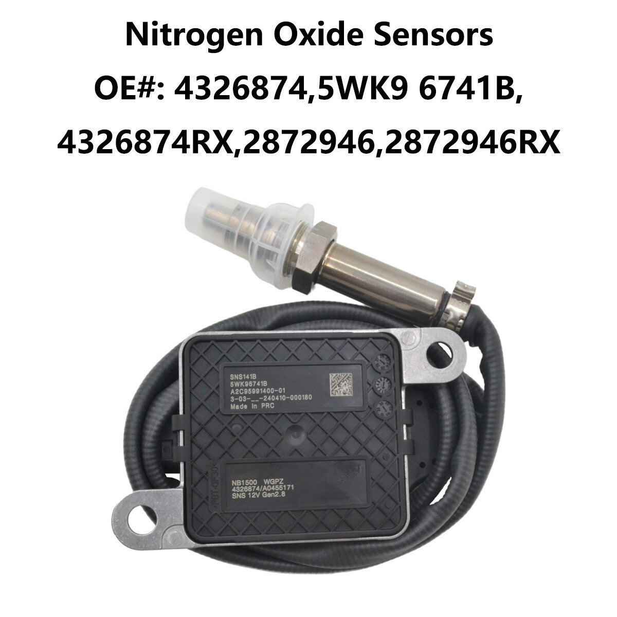 Nitrogen oxide sensor 4326874, suitable for ISB 5.9 6.7 ISX 11.9 15.0, 2013-2020 Q