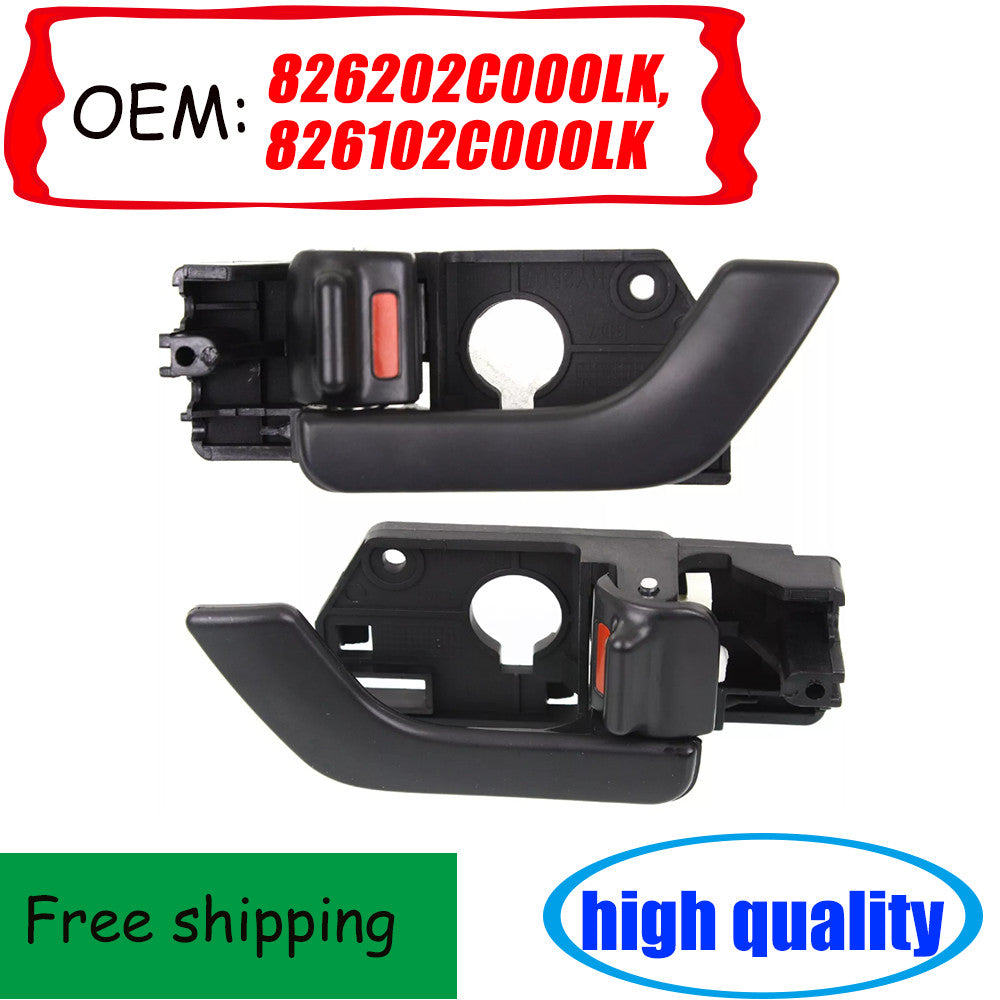 Interior Door Handle For 2003-2008 for Hyundai Tiburon Set of 2 Front Black n