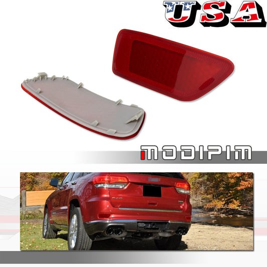 LH&RH for for Jeep Compass 2011 - 2016 Grand Cherokee Red Rear Bumper Reflector Light - v