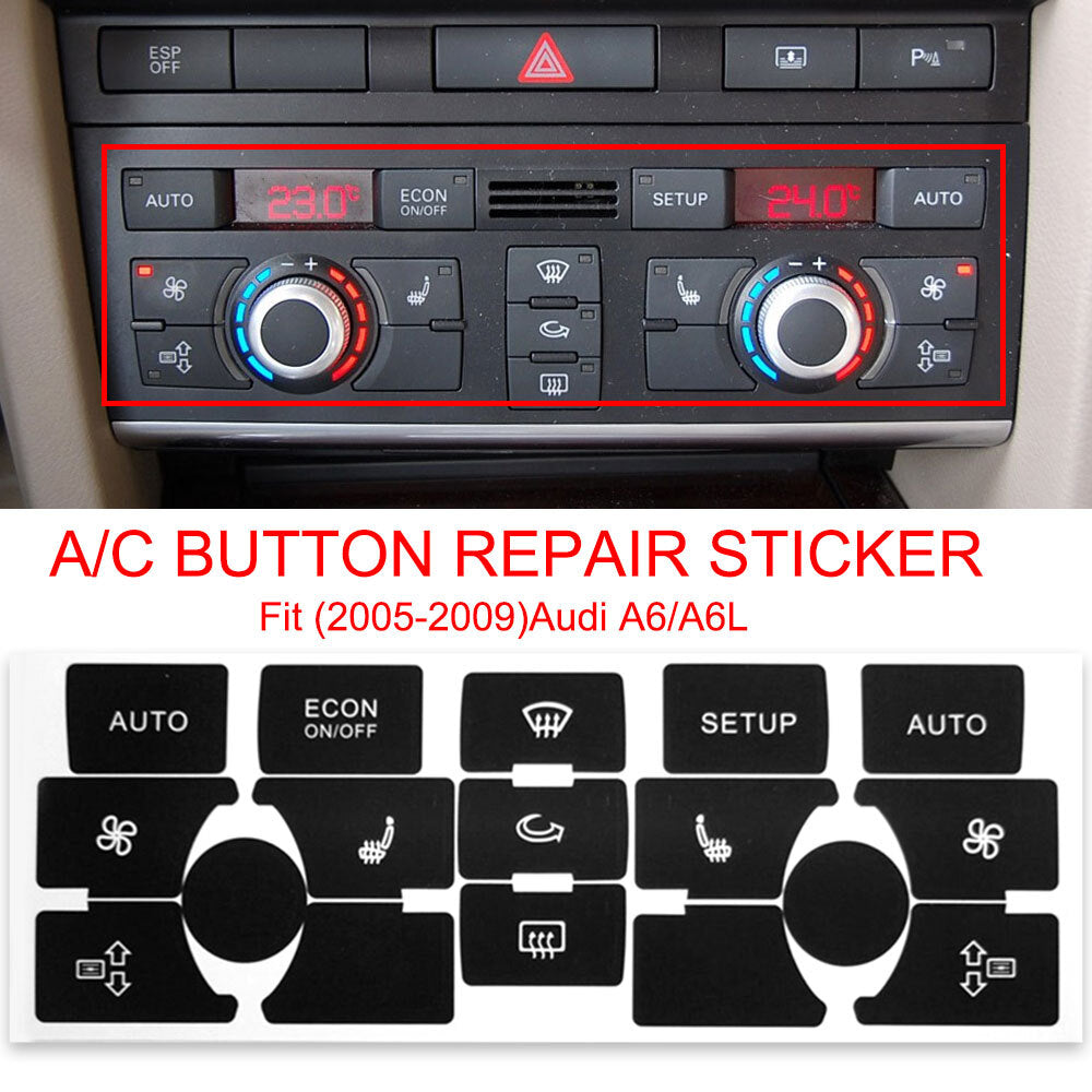 AC power panel control button sticker repair for worn buttons, suitable for 05-09 for Audi A6 A6L n