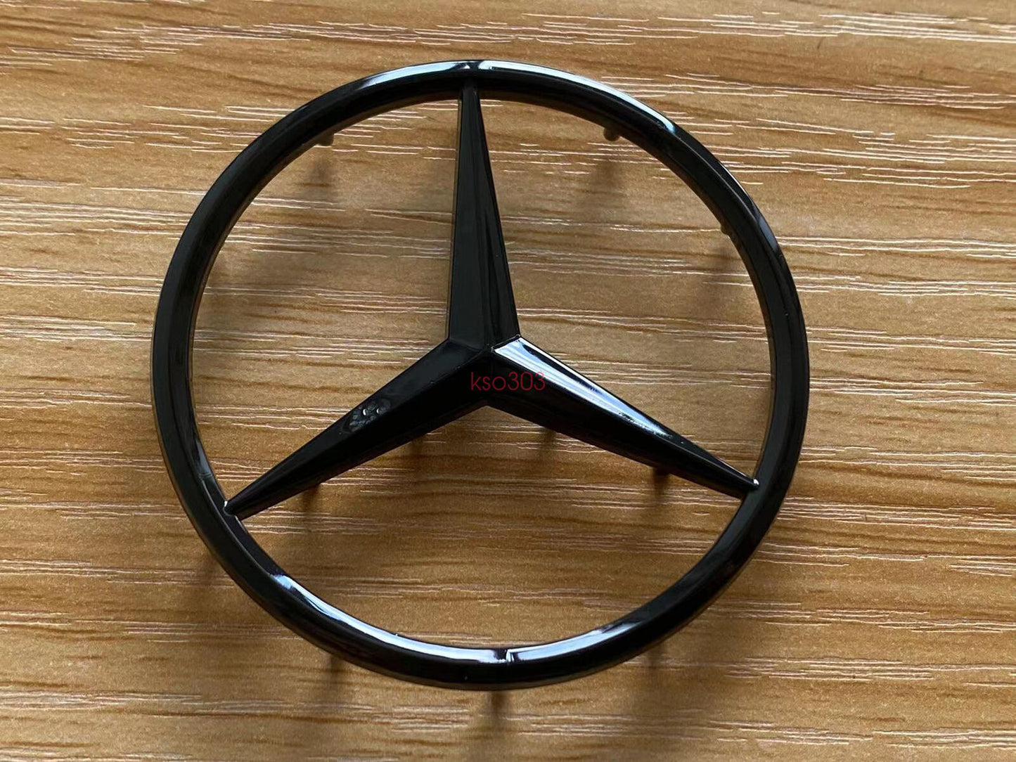3D for Mercedes M-B w/ Pins Glossy Black Star Emblem Badge 2 52mm AMG