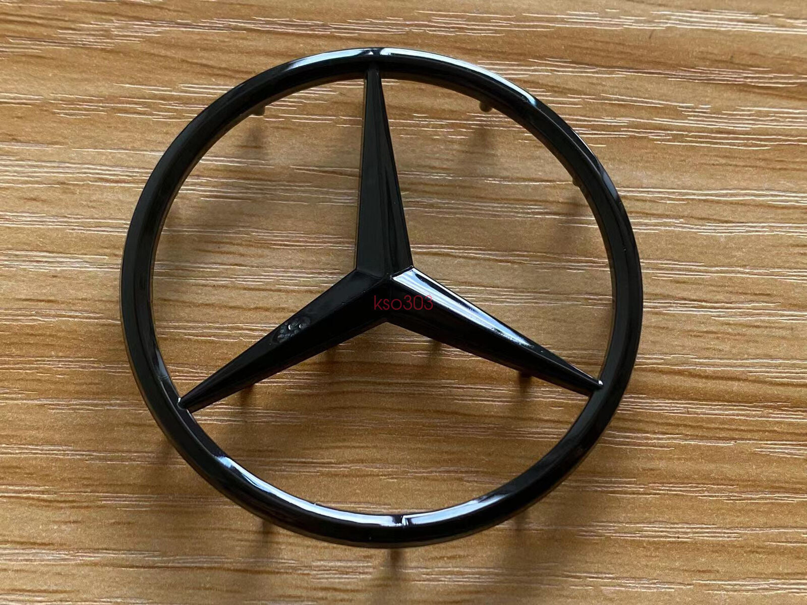 3D for Mercedes M-B w/ Pins Glossy Black Star Emblem Badge 2 52mm AMG