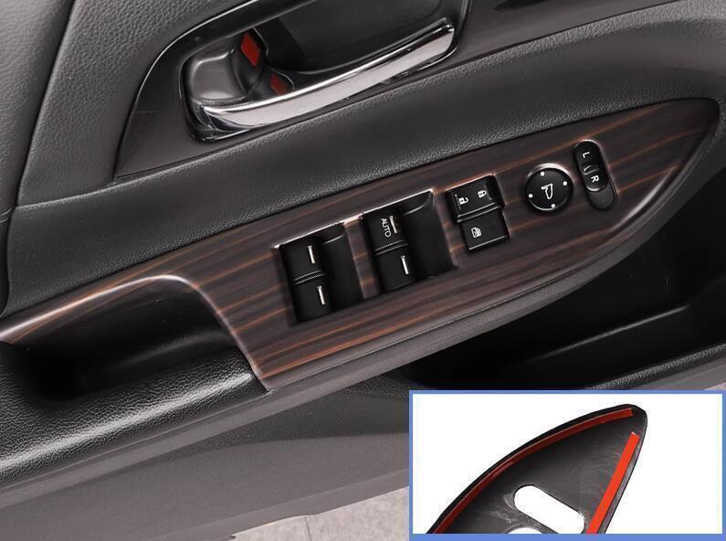 for Honda Accord 2014-2017 Wood Grain Window Lock Lift Switch Button Panel Decor