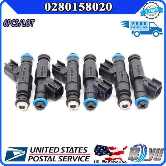 Brand new 6x fuel injector kit for 3.7L for Dodge for Jeep 53032701AA 0280158020- v