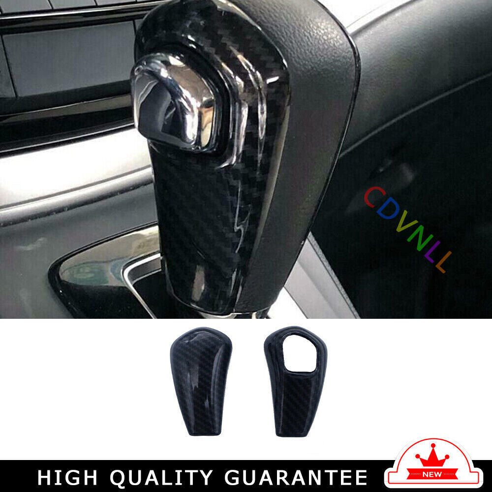 Gear Shift Knob Head Cover Trim 2PCS for Honda CRV CR-V 2012-2016 Carbon Fiber