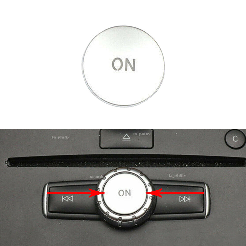 Silver Volume Knob Button Cover Sequins Trim for Mercedes for Benz C E Class W204 Q