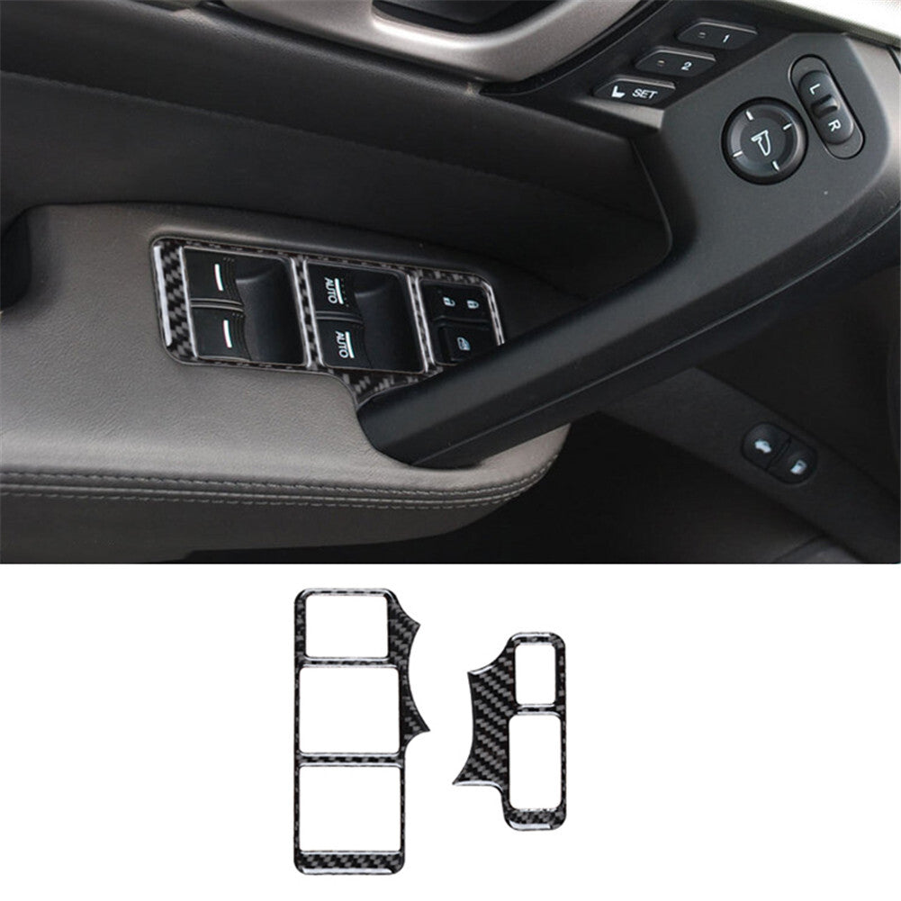 2X Red Carbon Fiber Headlight Console Panel Cover Trim for Audi TT 8N 2001-2006 v