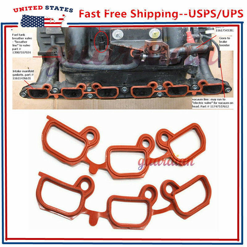 1 Pair of Intake Manifold Gasket for BMW 3 5 X Z Series E36 E39 E46 E60 E85