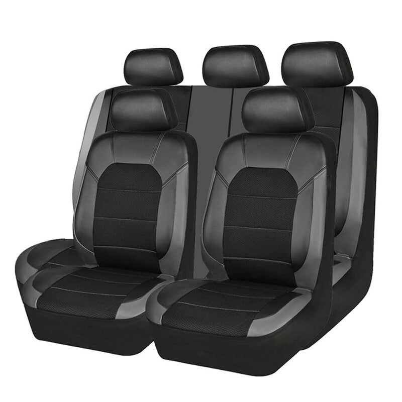 9x Durable Car for Seat Cover Full Set Pu Leather Mesh fabric for Seat Cushion Protector v