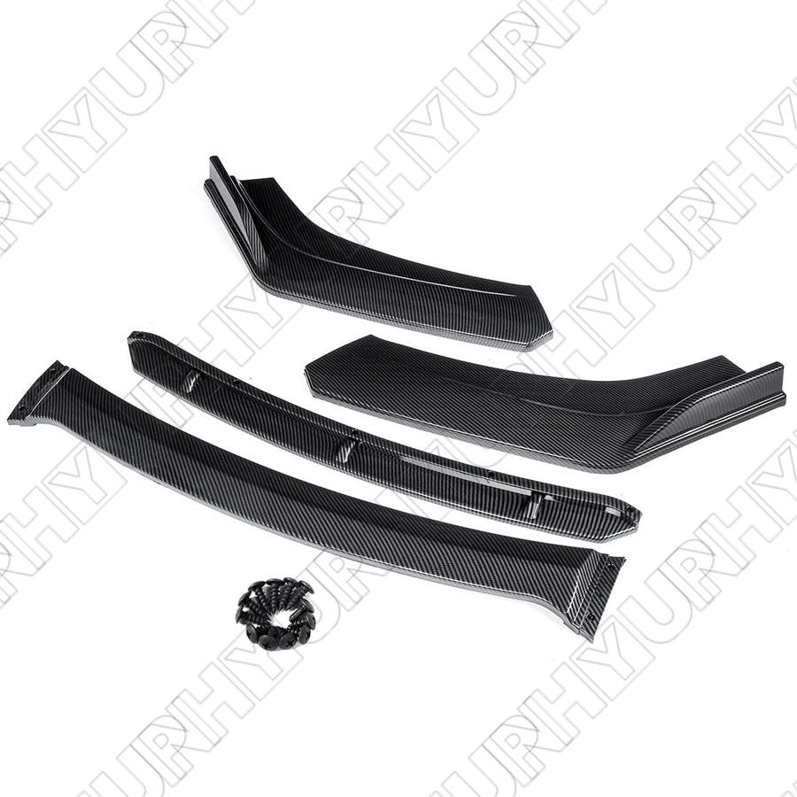 4× 3D Carbon Fiber Color Car Front Bumper Splitter Lip Diffuser Spoiler Body Kit Q