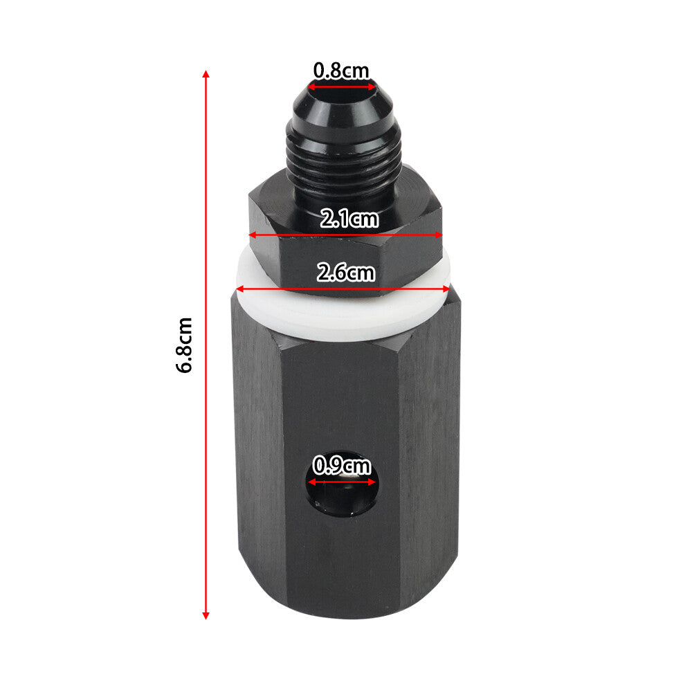 2-pack 6AN male fuel cell tank tumbler vent valve aluminum black adapter