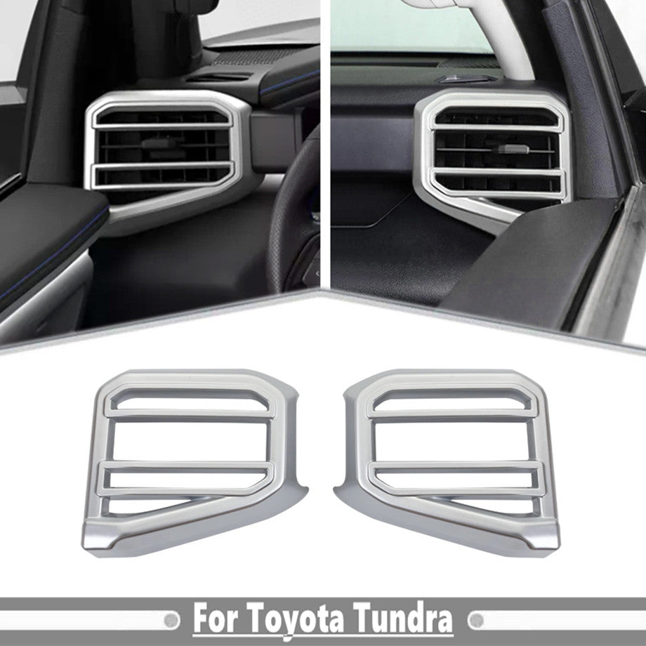Matte Silver ABS Side Air Vent Outlet Cover Trim Fit for Toyota Tundra 2022-2025