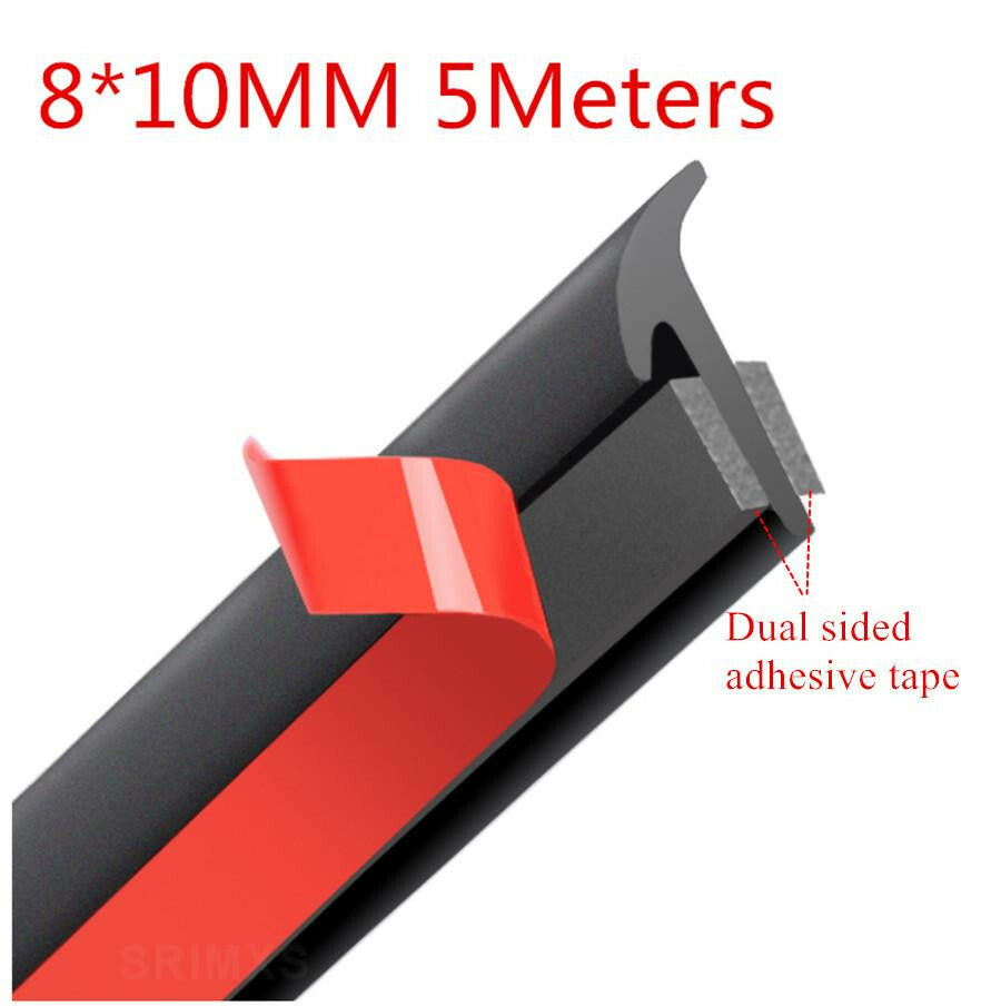5M Car Sealing Strips Double-Sided Tape Weatherproof Bumper Lip Edge Trim