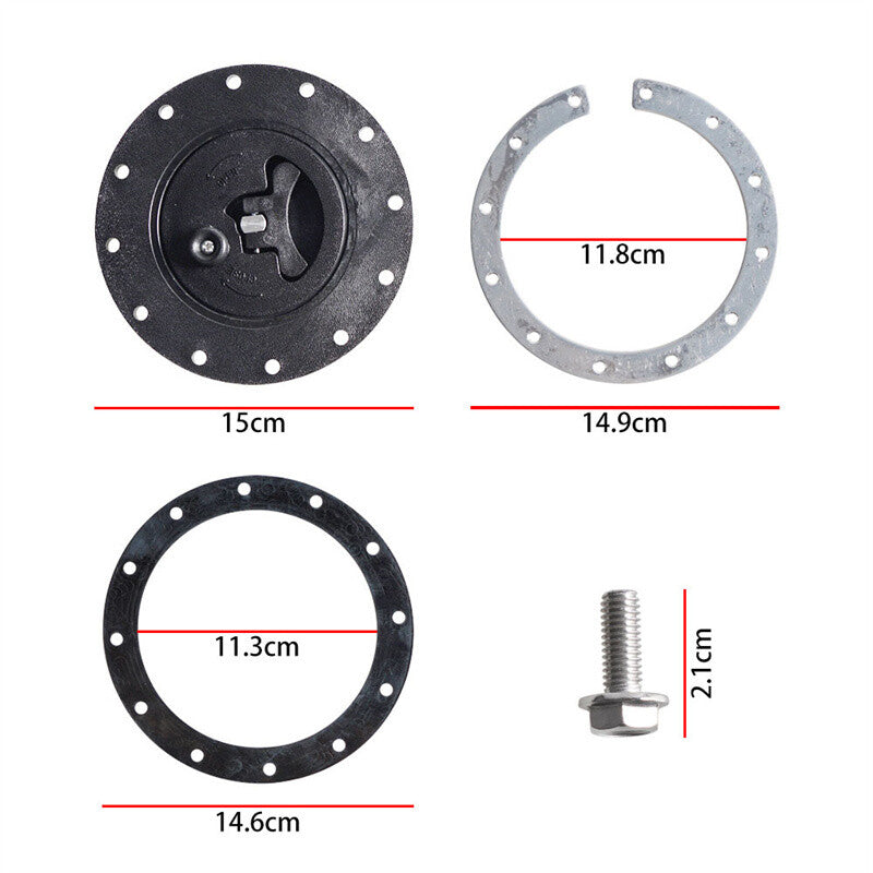 Billet Aluminum Easy Fill Fuel Cell Gas Cap with 12 Hole Cell Bung and Gasket Q