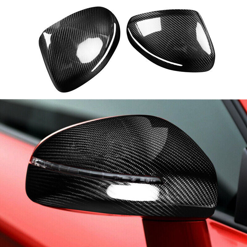Pair Real Carbon Fiber Car Door Side Mirror Cover Cap for Audi TT TTS R8 2PCS