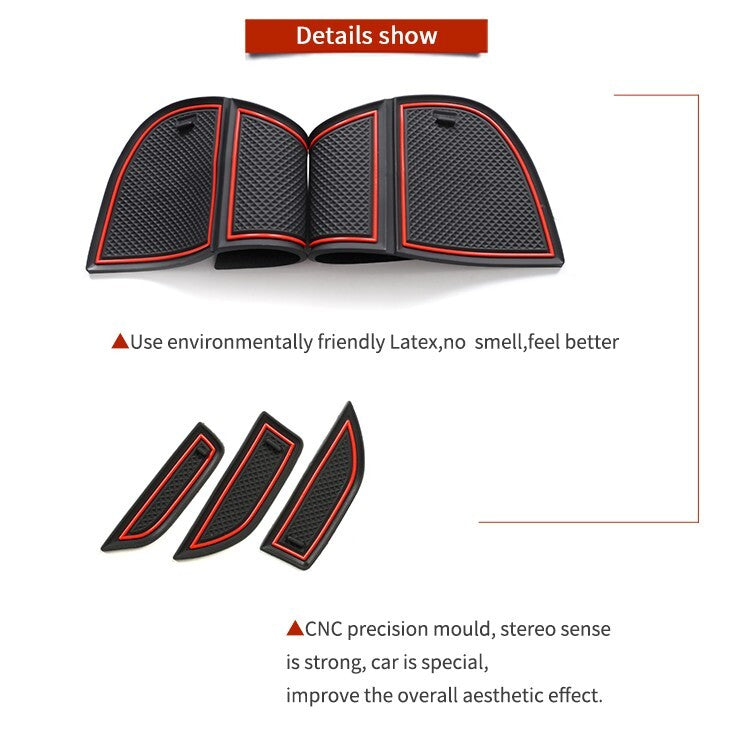 Anti-Slip Gate Slot Mat for Nissan ARIYA 2022 2023 Car Door Groove Pad Red