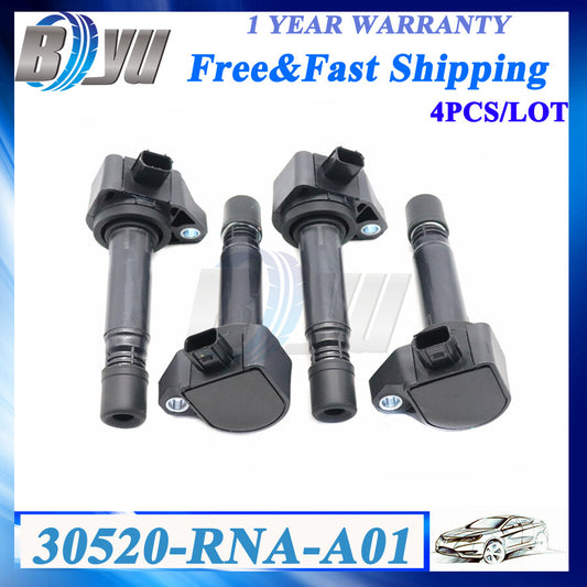 New 4pcs IGNITION COILS Fit For 2006 -2011 for HONDA for CIVIC 1.8L 30520-RNA-A01 UF582
