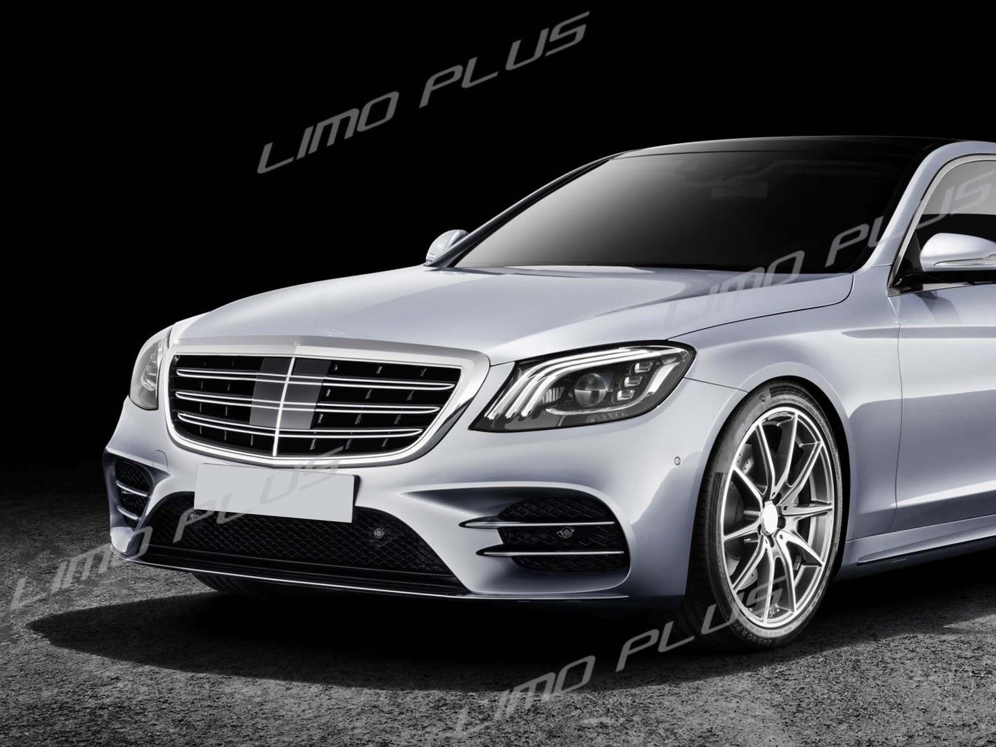 for Mercedes W222 Sedan AMG Sport Front Bumper Cover Fog Light Molded Trim Q