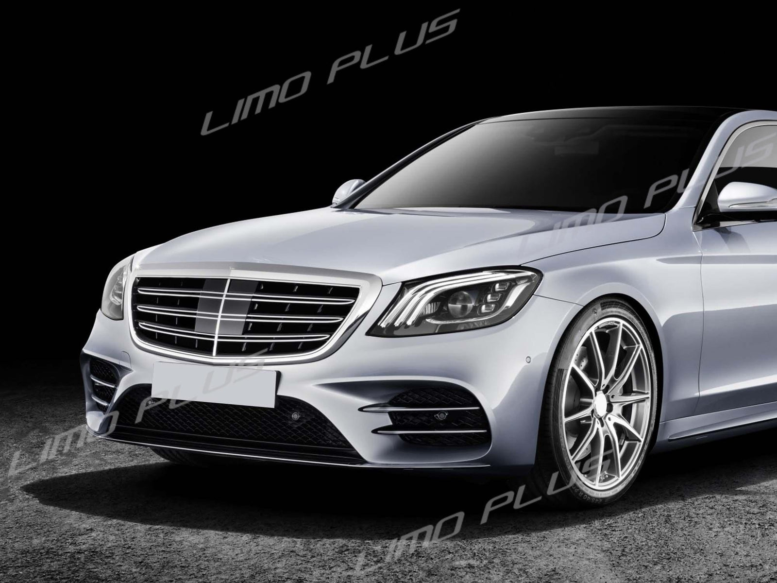 for Mercedes W222 Sedan AMG Sport Front Bumper Cover Fog Light Molded Trim Q